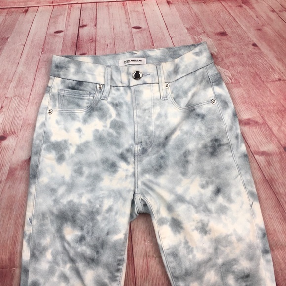 ☮️Good American Good Legs Cloud Tie Dye Skinny Size 25x28” - Picture 4 of 10